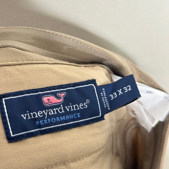 VINEYARD VINES Performance Breaker Pant Khaki Tan Cream Sz 33x32 {II46} - Picture 4 of 6